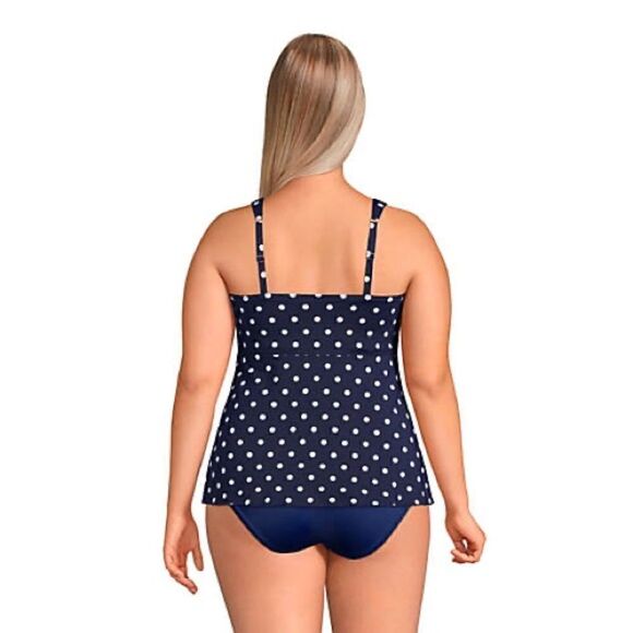 Land’s End Plus Regular size Flutter tankini adjustable Polka Dot Various - Picture 3 of 7